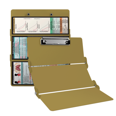 WhiteCoat Clipboard® Trifold - Tactical Brown Respiratory Therapy Edition